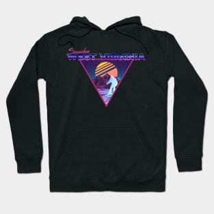 Retro Vaporwave Ski Mountain | Snowshoe West Virginia | Shirts, Stickers, and More! Hoodie